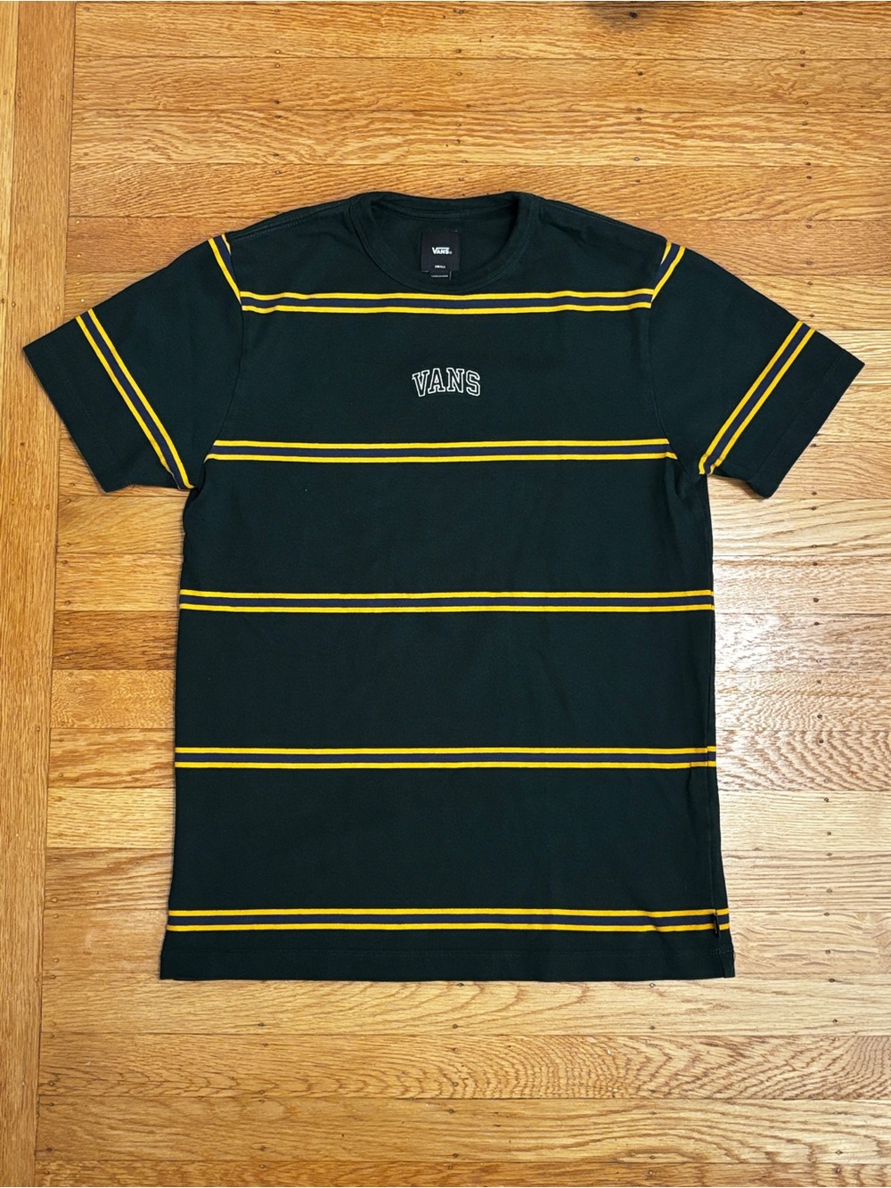 Vans Black Tee with Yellow Stripes